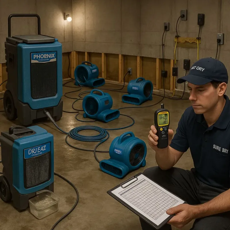 Structural Drying and Dehumidification process in Breckenridge Hills, MO